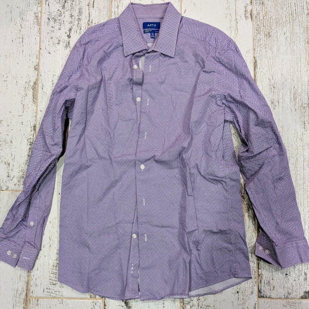 APT9 Slim Fit Premier Flex LS Dress Shirt Lavender